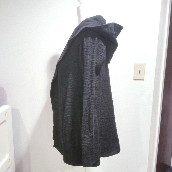 NWT Hem & Thread Black Textured Cotton Hoodie S - Picture 2 of 7